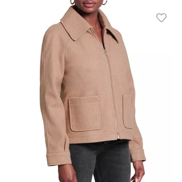 Bagatelle Collection Cropped Camel Tan Zip Front Short Jacket Coat Size M - Picture 2 of 10